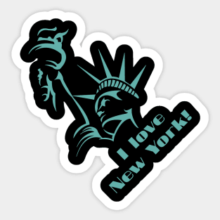 I love New York Design green Sticker